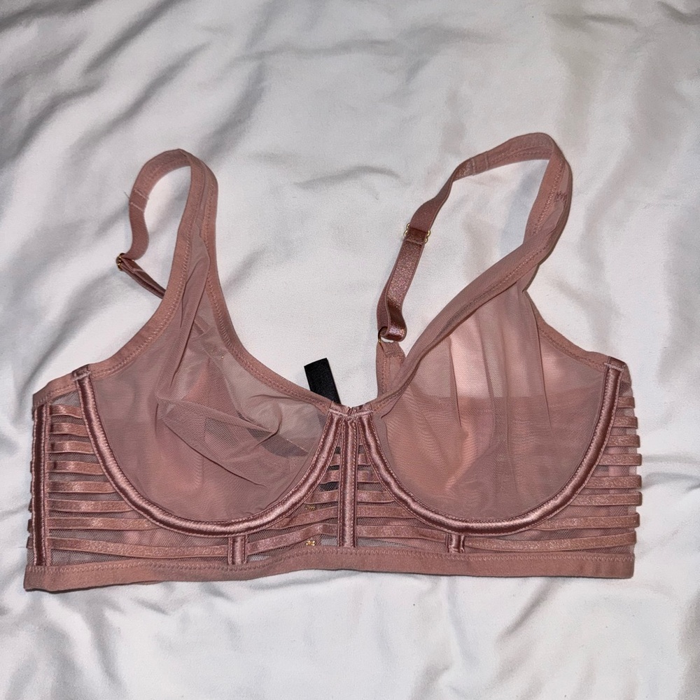 Elegant Pink Sheer Bra